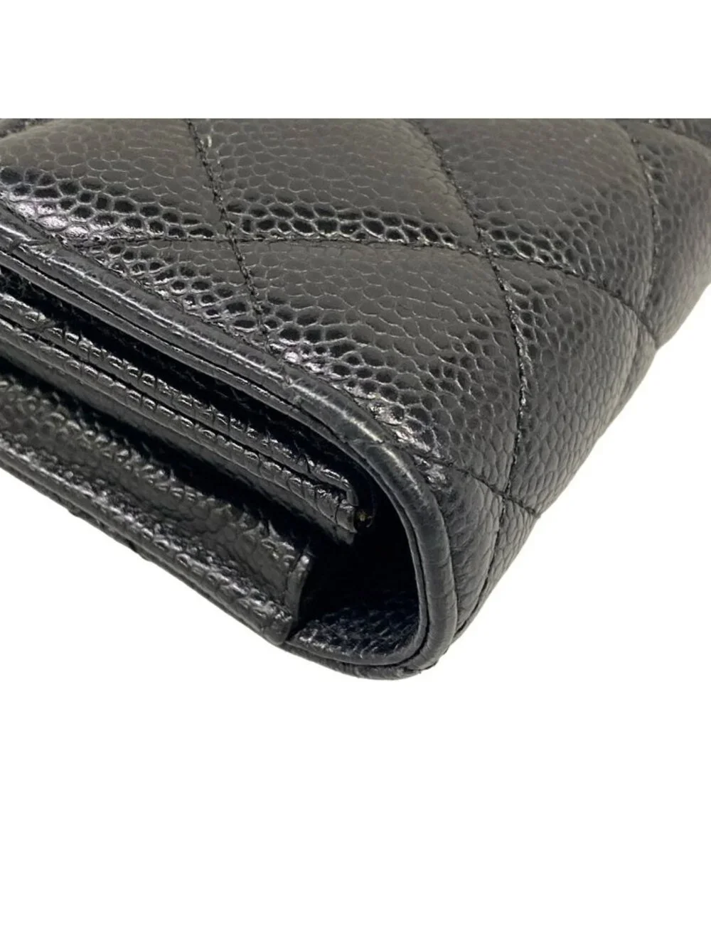 Chanel Wallet Quilted Black Gold